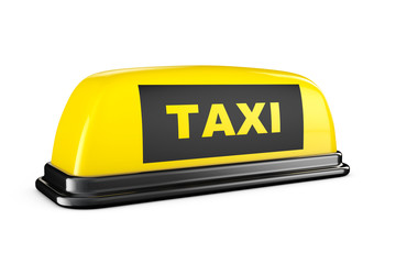 Poster - Yellow Taxi Car Roof Sign