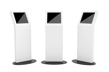 Poster - White Information Stands With Touch Screen Display