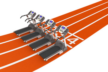 Wall Mural - Treadmill Machine over Running Track