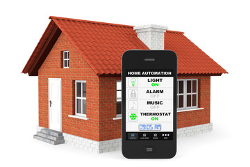 Poster - Home Automation Concept. Mobile Phone and house