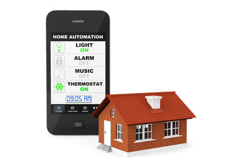 Poster - Home Automation Concept. Mobile Phone and house
