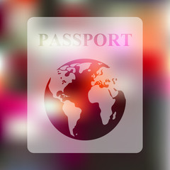 Canvas Print - passport icon on blurred background