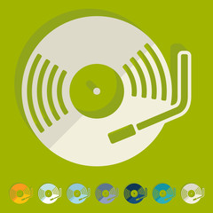 Aufkleber - flat design: turntable