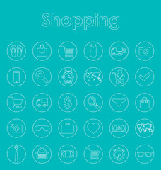 Poster - Set of shopping simple icons
