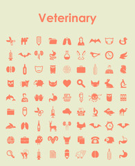 Set of veterinary simple icons