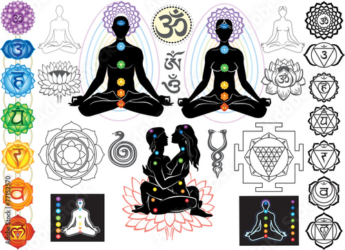 Fotografia Chakras and esoteric symbols