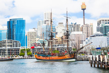 City Scape Of Darling Harbour In Sydney, Australia.
