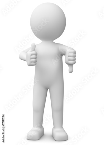 3d Mannchen Daumen Hoch Und Runter Stock Illustration Adobe Stock