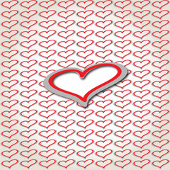 Canvas Print - background of hearts, vector illustration