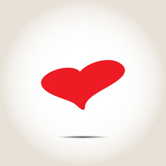 Canvas Print - icon heart with shadow on a gray background