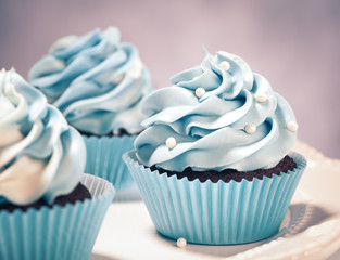 Wall Mural - Blue Cupcakes