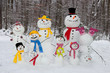 canvas print picture - Snowman family