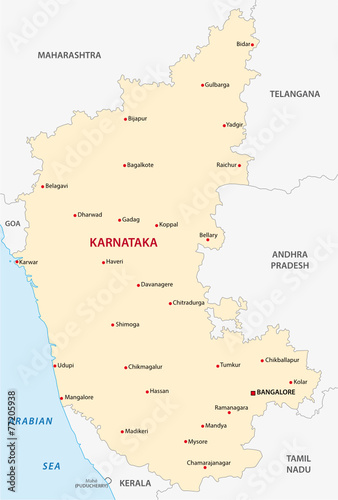 Karnataka Map Stock Vector Adobe Stock