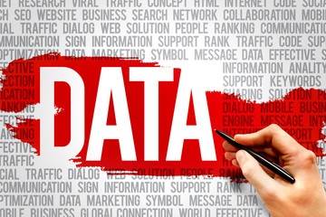 Poster - data word cloud, business concept