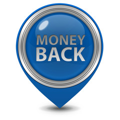 Wall Mural - Money back pointer icon on white background