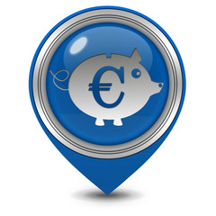 Wall Mural - euro pig pointer icon on white background