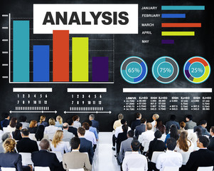 Wall Mural - Analysis Information Bar Graph Data Statistic Concept