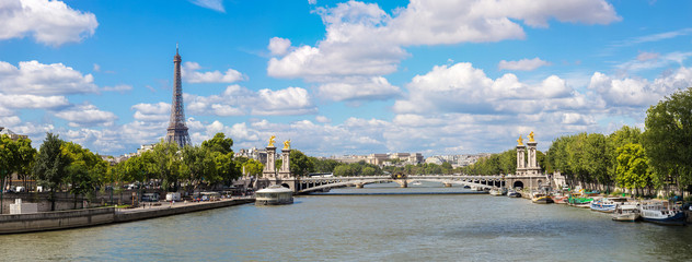 Wall Mural - Eiffel Tower and bridge Alexandre III