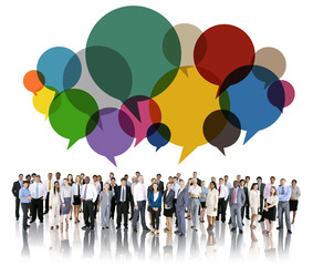Poster - Business People Diverse Standing Communication Concept
