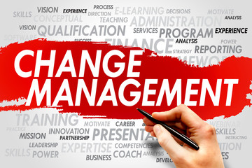 Wall Mural - Change Management word cloud, business concept