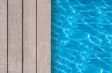 Swimming Pool And Wooden Deck Ideal For Backgrounds