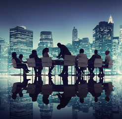 Wall Mural - Group of People Meeting Business Cityscape Teamwork Concept