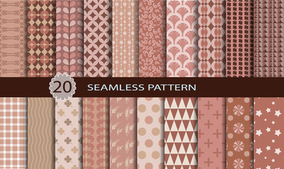 Wall Mural - 20 retro seamless patterns.vector