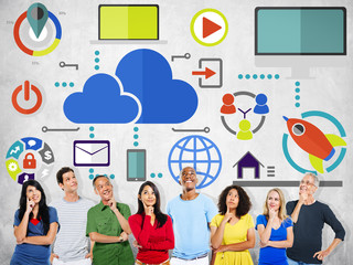 Poster - Big Data Sharing Online Global Communication Cloud Concept