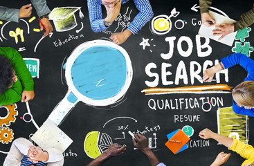 Poster - Ethnicity Business People Meeting Job Search Planning Concept