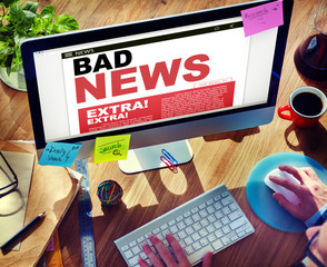 Canvas Print - Digital Online Update Bad News Concept