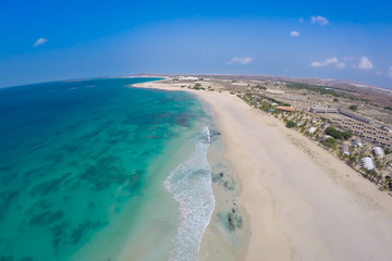 Wall Mural -  Aerial view on sand dunes in Chaves beach Praia de Chaves in Bo