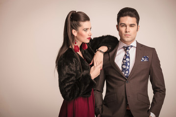 Sticker - Elegant fashion couple posing