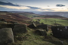 Beautiful Autumn Fall Landscape Of Hope Valley From Stanage Edge
