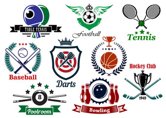 Wall Mural - Sporting emblems and badges