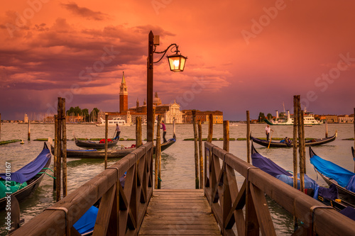 Naklejka na szafę Sunset in San Marco square, Venice. Italy