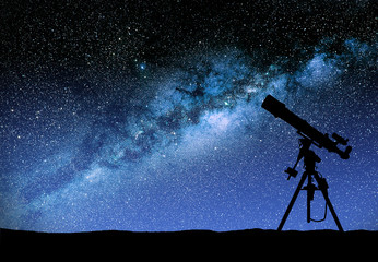 Wall Mural - telescope watching the wilky way