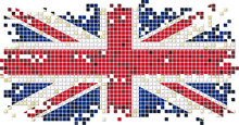 British Grunge Tile Flag. Vector Illustration