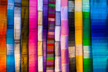 Colorful silk textiles