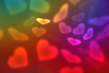 Wallpaper  To Valentine's Day With Rainbow Colors Hearts