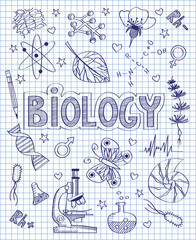 hand drawn biology set
