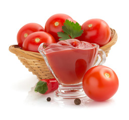 Poster - tomato sauce on white background