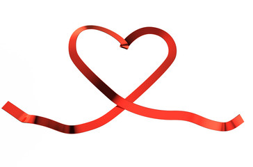 Poster - red bow heart for valentines day