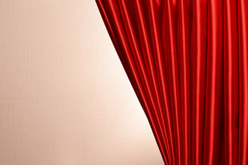 Wall Mural - Red Curtain on wall background