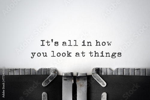 Fotografie, Obraz Perspectives. Inspirational quote typed on an old typewriter.
