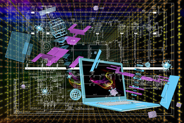Enginnering computer designing.Safety programming connection