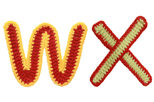 letters handmade knitted