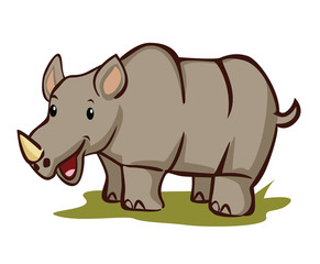 Canvas Print - Rhinoceros Illustration Cartoon