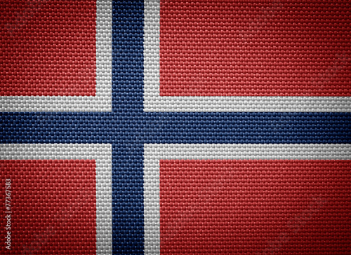 Cuadros en Lienzo The Kingdom of Norway fabric flags
