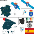Map of Galicia, Spain