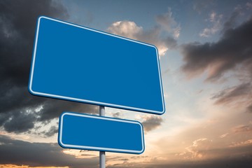 Poster - Composite image of blue billboard